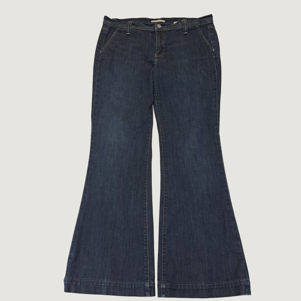 Gap 1969 Limited Edition Jeans Women 12 Dark Blue Good Flare Wide Leg Mid Rise